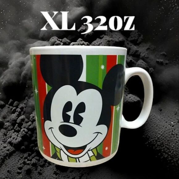 Disney Galerie Red Green Mickey Mouse Oversized 32oz Ceramic Coffee Mug - Picture 11 of 11
